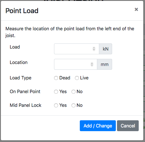 Point Load Dialog